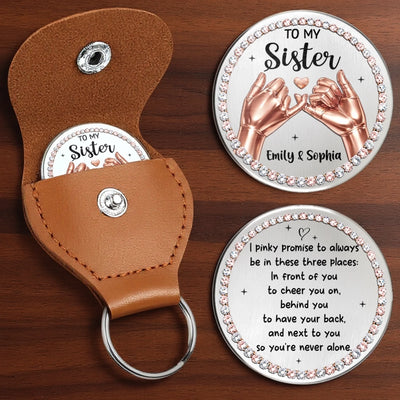 Custom Pocket Hug - Personalized Best Friend Birthday Gifts For Women, Besties, Sisters, BFF - Sisters By Heart Forever