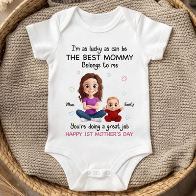 Custom Baby Onesie - Personalized Baby Shower, Gender Reveal Gifts For New Moms, New Dads, New Parents - The Best Mom Belongs To Me