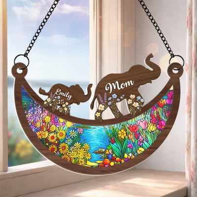 Custom Window Hanging Suncatcher Ornament - Personalized Mother's Day Birthday Gifts For Mom, Grandma - A Little One, A Big Love