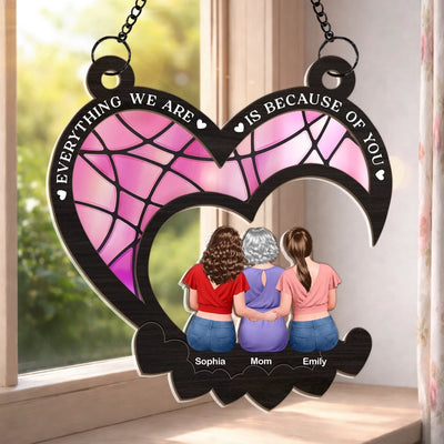 Custom Window Hanging Suncatcher Ornament - Personalized Mother's Day Birthday Gifts For Mom, Daughter, Son - The Heart Of Our Story