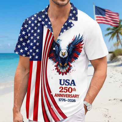 Custom Unisex Tropical Hawaiian Aloha Shirt - Personalized America 250th Anniversary Gifts For Women, Men -  Made For Freedom And Sunshine