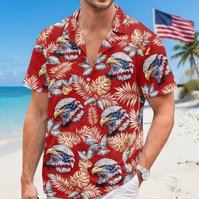 Custom Unisex Tropical Hawaiian Aloha Shirt - Personalized America 250th Anniversary Gifts For Women, Men - United In Brave Spirit 🇺🇸