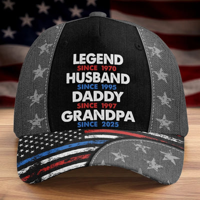 Custom Hat, All Over Print Classic Cap - Personalized Father's Day Birthday Gifts For Dad, Grandpa - Your Love Built This Family