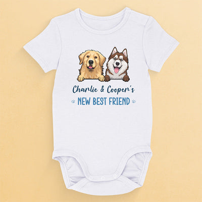 This Is Our New Best Friend - Dog & Cat Personalized Custom Baby Onesie - Baby Shower Gift, Gift For Pet Lovers, Pet Owners